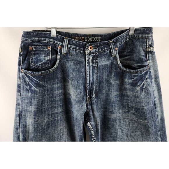 Urban Pipeline Urban Up Jeans Mens 38x30 Blue Loose Bootcut Denim - Picture 2 of 10